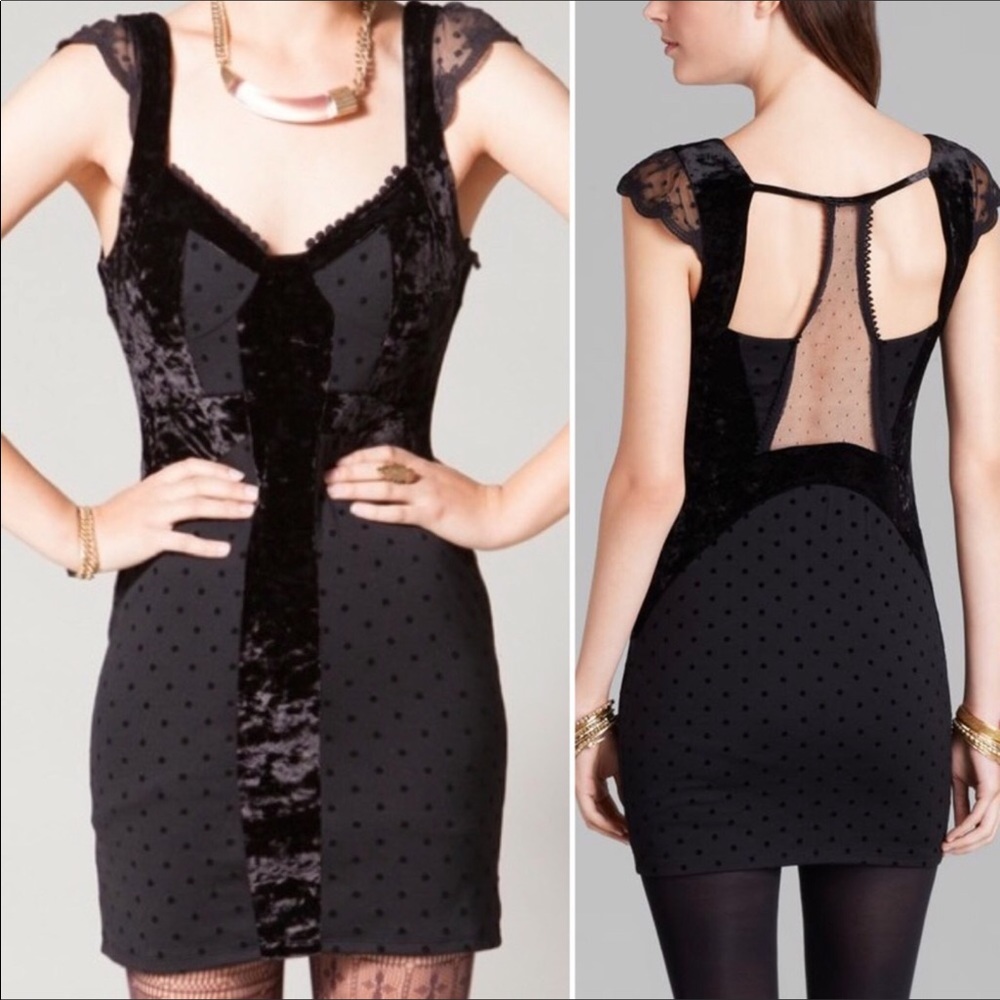 Free People Velvet Madeline Bodycon Mini Dress size medium NWT